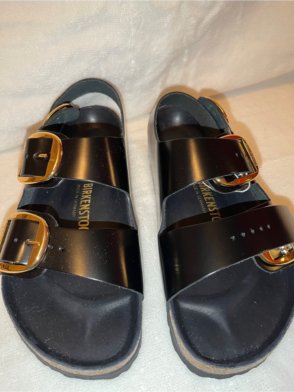 NWT - Birkenstock Milano Big Buckle Black Patent Leather Sandals - EU 39 - Picture 3 of 13